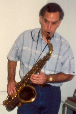 David Hawkins audiologist playing saxaphone